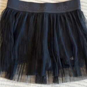 ALO Yoga Sheer Black Mini Skirt